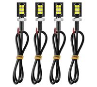 NONDK Luz de Matrícula 3030, Lámpara de Tornillo, 6000K, Impermeable para Coche, Camión, RV, Motocicleta, 4 Piezas, Amarilla.