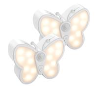 NONDK Luz LED de Mariposa Brillante y Regulable con Sensor de Movimiento Inteligente, y 2 Temperaturas de Color (2 Unidades)
