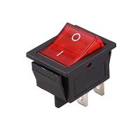 NONDK Luz roja iluminada DPST ON/OFF Interruptor del balancin de broche en 16A 20A 250V AC