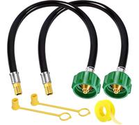NONDK Manguera de Propano para RV de 15" con NPT Macho de 1/4" y QCC1/Tipo1, Manguera de Propano para, Remolque, Parrilla BBQ, Manguera de Gas para RV.