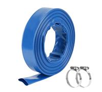 NONDK Manguera de Retrolavado de Piscina de 1,5 Pulgadas X 20 Pies, Manguera para Bomba de Sumidero, Manguera de Descarga Reforzada con Abrazadera, Desagüe para Piscinas Limpias.
