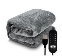 NONDK Manta Calefactora Eléctrica con USB, Manta Calefactora de Felpa para Invierno, Temperatura Ajustable, Almohadilla Calefactora de 80 X 160 cm