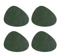 NONDK Manteles Individuales de Poliuretano con Textura de Lágrima de Doble Cara, Resistentes Al Agua y Al Aceite, Juego 4 Piezas para Mesa de Comedor, Decoración del Hogar, Color Verde.