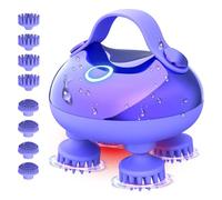 NONDK Masajeador Eléctrico del Cabelludo,Masajeador Portátil para el Crecimiento del Cabello,Masajeador de Cabeza Impermeable para el Cabelludo,Masajeador Rascador de Mano