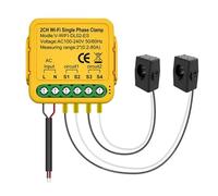 NONDK Medidor de Potencia Inteligente Tuya Wifi con Abrazadera de Sensor de Transformador de Corriente Medidor de Energía 80A, 2 Canales