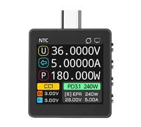 NONDK Medidor de Voltaje y Corriente K2 PD 3.1 Detección de Protocolo de Carga Rápida 28VEPR Pantalla A Color 140W Teléfono Móvil