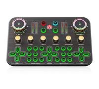 NONDK Mezclador de Audio para Juegos K600, Mezclador de Audio en Streaming con Soporte para Micrófono XLR y Tarjeta de Sonido en