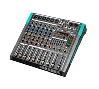 NONDK Mezclador de Audio Profesional -PA6, Consola de Sonido de 6 Canales, de Mesa de Mezclas, Interfaz con Efecto de Reverberación 256 Incorporado