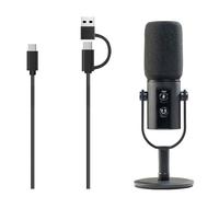 NONDK Micrófono Dinámico PD11 USB/XLR con Control de Ganancia, Silenciador Táctil y Conector para Auriculares. Micrófono de Grabación para Transmisión de Sonido Desde PC.
