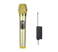 NONDK Micrófono Inalámbrico 1 A 1 con Receptor Recargable, Micrófono de Mano Dinámico UHF para Fiestas, Iglesias, Espectáculos y Reuniones