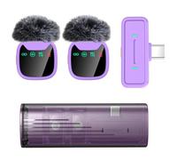NONDK Micrófono Lavalier Inalámbrico con Pantalla LED Micrófono Lavalier Inalámbrico para Smartphone Plug&Play Micrófono de Reducción de Ruido para Entrevistas, Vlogs y Grabación de Videos
