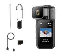 NONDK Mini Cámara Corporal WiFi de 2.7K, Cámara POV de 64 GB con Lente Giratoria de 180°, Minicámara Deportiva para Grabar A Diario Ciclismo y Mascotas.