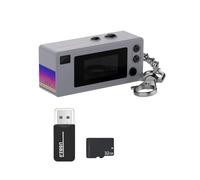 NONDK Mini Cámara de Pulgar de 0,96 Pulgadas, Retro de Acción con Tarjeta de 32 GB, 1080P, Videocámara Muy Pequeña, Grabadora de Video, Color Gris.