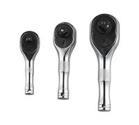 NONDK Mini Llave de Trinquete de Vaso Rápido de 72 Dientes 1/4 3/8 1/2 Grande, Mediana y Pequeña, Cuernos Bidireccionales, Herramientas Manuales de Reparación con Manejar Corto