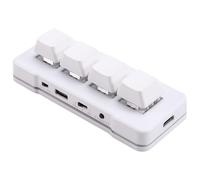NONDK MK424G Mini Teclado Personalizado de 4 Teclas con Interruptor MecáNico, ConexióN USB de 2,4 G para Juegos de Oficina, Multimedia, Color