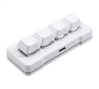 NONDK MK424U Teclado Mini Personalizado de 4 Teclas con Interruptor Mecánico, Teclado para Juegos RGB Programable con Macro USB, Color