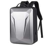 NONDK Mochila para Computadora PortáTil De Carcasa RíGida Antirrobo, Mochila De Viaje Impermeable, Bolsa para Computadora De Juegos con Cerradura, Gris Oscuro, 17-18 Pulgadas