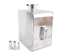 NONDK Modificación del Automóvil Tanque de Expansión de Desbordamiento del Tanque de Agua del Radiador de Refrigerante de Aluminio de 2,5 L con Burbuja Permeable, Color Plateado