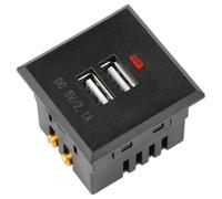 NONDK Módulo de Enchufe USB Módulo de Enchufe de Escritorio 5V 2.1A Doble USB Enchufe de Alimentación USB Integrado Negro
