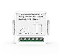 NONDK Módulo de Relé WiFi de Contacto Seco 1CH AC 100-240V Activado por la App Tuya Life