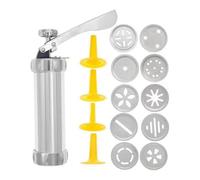 NONDK Molde para Prensar Galletas y Bizcochos con 10 Discos de Plantillas Decorativas, Molde para Pasteles, Jeringas para Repostería, Muffins, Postres, Fácil de Usar