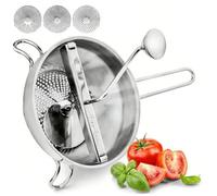 NONDK Molinillo de Alimentos de Acero Inoxidable para Verduras y Frutas con Manivela Giratoria Ergonómica - Ideal para Salsa de Tomate