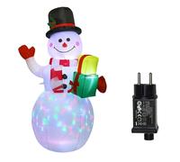 NONDK Muñecos de Nieve Inflables Navideños con Luz LED, Decoración Navideña para Puertas de Jardín Al Aire Libre, Accesorios de Fiesta, Enchufe de la UE