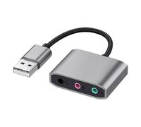 NONDK Nueva Tarjeta de Sonido USB Externa, Adaptador de Cable de Audio de 3,5 mm, Sonido HiFi para Micrófono, Altavoz, Auriculares, PC y Portátil