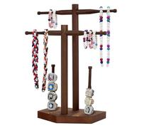 NONDK Organizador de Collares de Madera de Dos para Béisbol o Sóftbol, Expositor de Anillos de Campeonato, Béisbol.