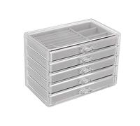 NONDK Organizador de Joyas 5 Cajones Joyero de AcríLico Transparente Soporte de ExhibicióN de Aretes de Terciopelo Apilable