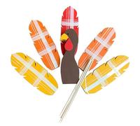 NONDK Palos de Madera para Maceteros de Pavo, Decoraciones de AccióN de Gracias para JardíN Al Aire Libre, Granjas, Jardineras de Patio, Decoraciones de AccióN de Gracias