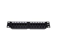 NONDK Panel de Parcheo 12 Puertos CAT5e 10G para Panel de Parcheo de Red de 1U UTP de 19 Pulgadas, Montado en Pared o en Rack, Bloque de Conexión.