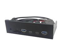 NONDK Panel Frontal USB para PC 2 X USB 3.2 GEN1 5Gbps + 2 X Hub Tipo C + Auriculares de 3,5 mm + Ranura TF/SD para Bahía de Unidad de Disquete de 5,25 Pulgadas