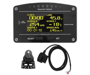 NONDK Paneles de Instrumentos de Carreras Multifunción con Pantalla OLED, Conexión Bluetooth OBDII, Indicador de Carreras de 11 000 RPM.