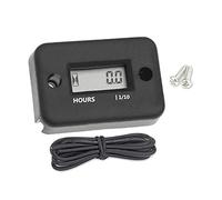 NONDK Pantalla LCD una Prueba de Agua Medidor de Horas Digital Temporizador Inductivo para Bicicleta Motocicleta ATV Motor de Moto de Nieve, Negro