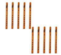 NONDK Paquete de 10 Flautas de Bambú Tradicionales Chinas de 6 Agujeros, Clarinete, Instrumento Musical para Estudiantes, Color Madera