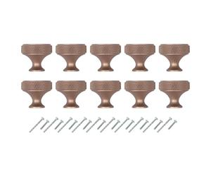 NONDK Paquete de 10 Perillas para Gabinetes de Cocina, Perillas Moleteadas para Aparador, Herrajes para Gabinetes, Perillas de Aluminio para Cajones de CóModa, Color Cobre
