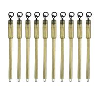 NONDK Paquete de 10 Stems de Bolsa PVA, Bolsas de Tubo PVA, Stems de 60 Mm, Manguito de Plomo Inline, Conector Giratorio, Color Verde Oscuro, Stem de Bolsa Sólido, Terminal de Cambio Rápido.