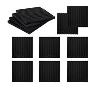 NONDK Paquete de 12 Paneles AcúSticos Autoadhesivos, Paneles de Espuma una Prueba de Sonido, Paneles de Pared Insonorizados de Alta Densidad para el Hogar (Negro)