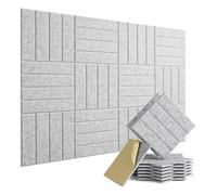 NONDK Paquete de 12 Paneles de Espuma Insonorizantes para, Paneles Acústicos Autoadhesivos para Puertas, Techos y Oficinas en Casa, Color Gris Plateado.