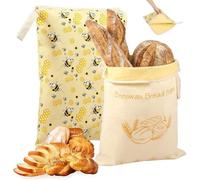 NONDK Paquete de 2 Bolsas de Pan de de Abeja Grandes 42 X 33 cm Bolsa de Pan con Asa de Cremallera en Forma de L Bolsas de de Abeja para Pan