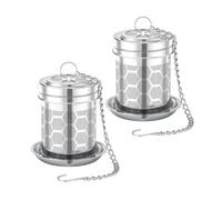 NONDK Paquete de 2 Coladores de Té para Té Suelto, Infusor de Extrafina con Gancho de Cadena, Infusor de Té de Hojas Sueltas para Preparar Té.