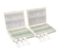 NONDK Paquete de 200 Portaobjetos para Microscopio (100 de Plantas y 100 de Tejidos Animales). Incluye Etiquetas y Estuche para la Enseñanza de Ciencias Biológicas.