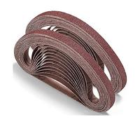 NONDK Paquete de 24 Correas de Lija 1/2 X 18 Pulgadas Surtido de Correas de Lija de Aire de óXido de Aluminio, Herramienta de Lijadora de Correa para CarpinteríA