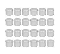 NONDK Paquete de 24 Latas Redondas de Metal, Caja de Latas para Velas, Tarro de Aluminio Negro, Almacenamiento, Olla VacíA, Latas Simples, Contenedor CosméTico de Crema
