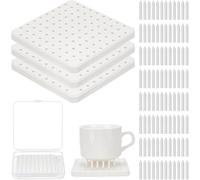 NONDK Paquete de 3 Tapetes Refractarios para Horno con 180 Clavos Soporte para Zancos Horno, Ideales para Estudios de Cerámica, Hornos Caseros y Herramientas de Cocción de Cerámica DIY.