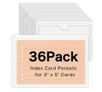 NONDK Paquete de 36, Soportes de Tarjetas de Índice Adhesivos de Plástico, Etiquetas Transparentes para Bolsas de Tote, Pegatinas para Organizar