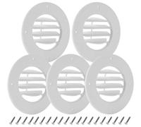 NONDK Paquete de 5 Rejillas de Ventilación de Techo de 6.5" para Autocaravanas RV AC Repuesto Rejillas de Ventilación, Compatibles con Conductos de 4-5/8", con Lamas Giratorias