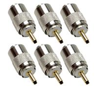 NONDK Paquete de 6 Conectores Coaxiales PL259 de 50 Ohmios, Conector Macho UHF para Soldar con Reductor para RG8X, RG59, RG8, RG213, LMR240