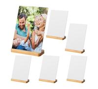 NONDK Paquete de 6 Marcos de Fotos de Sublimación, Marcos de Fotos de Metal de Transferencia de de 5 X 7 Pulgadas con Base de Madera, Impresiones Fotográficas de Bricolaje